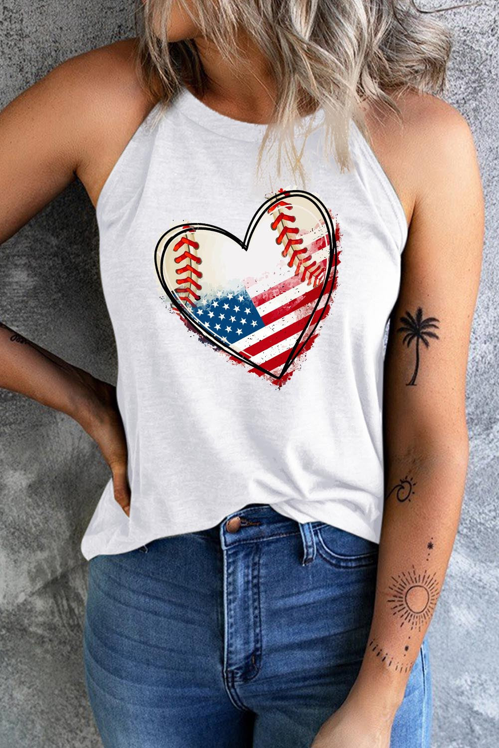 US Flag Heart Graphic Tank – Trendsi | ClozArt