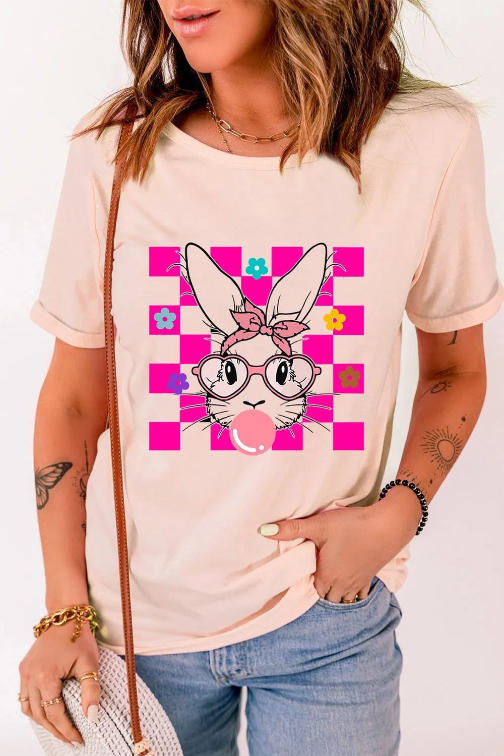 Rabbit Round Neck Short Sleeve T-Shirt – Trendsi | ClozArt