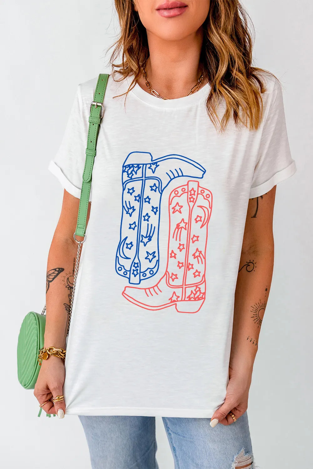 Boot Graphic Round Neck Short Sleeve T-Shirt – Trendsi | ClozArt
