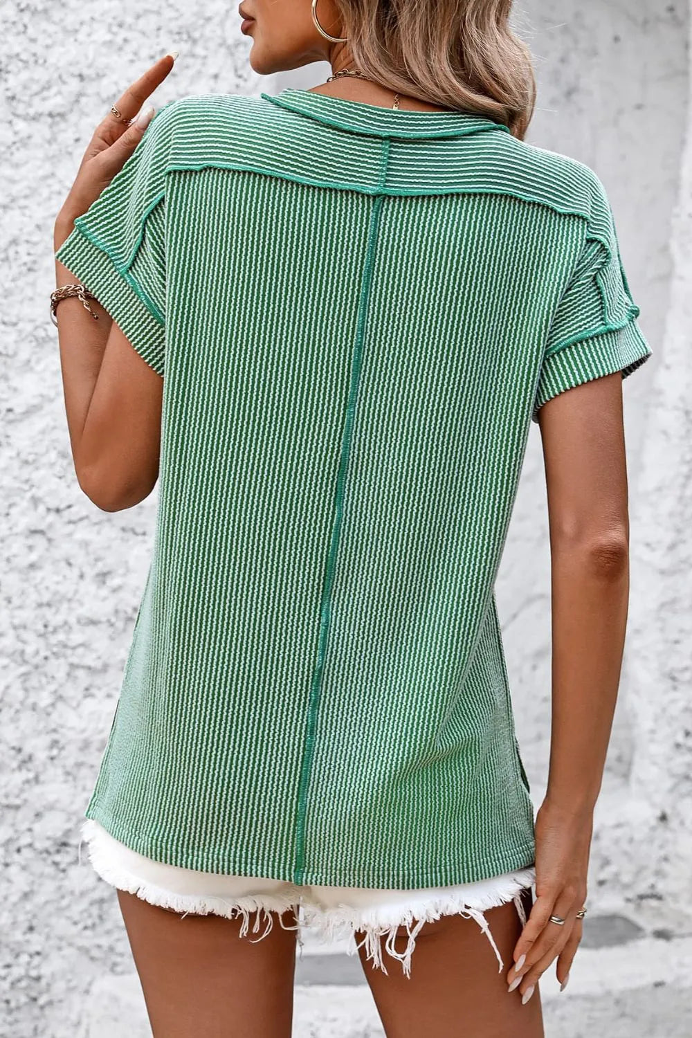 Mandy Striped Round Neck Short Sleeve T-Shirt – Trendsi | ClozArt
