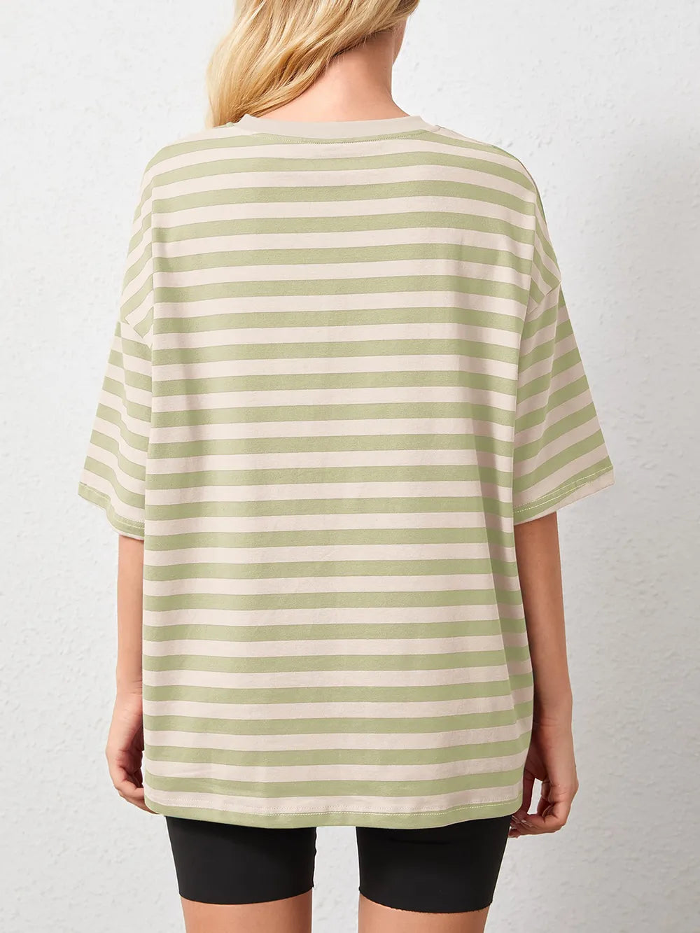 Striped Round Neck Half Sleeve T-Shirt – Trendsi | ClozArt