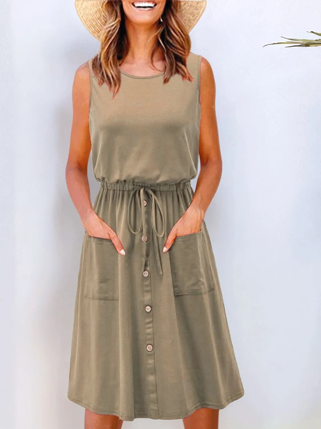 Full Size Round Neck Sleeveless Tank Dress Plus Size – Trendsi | ClozArt