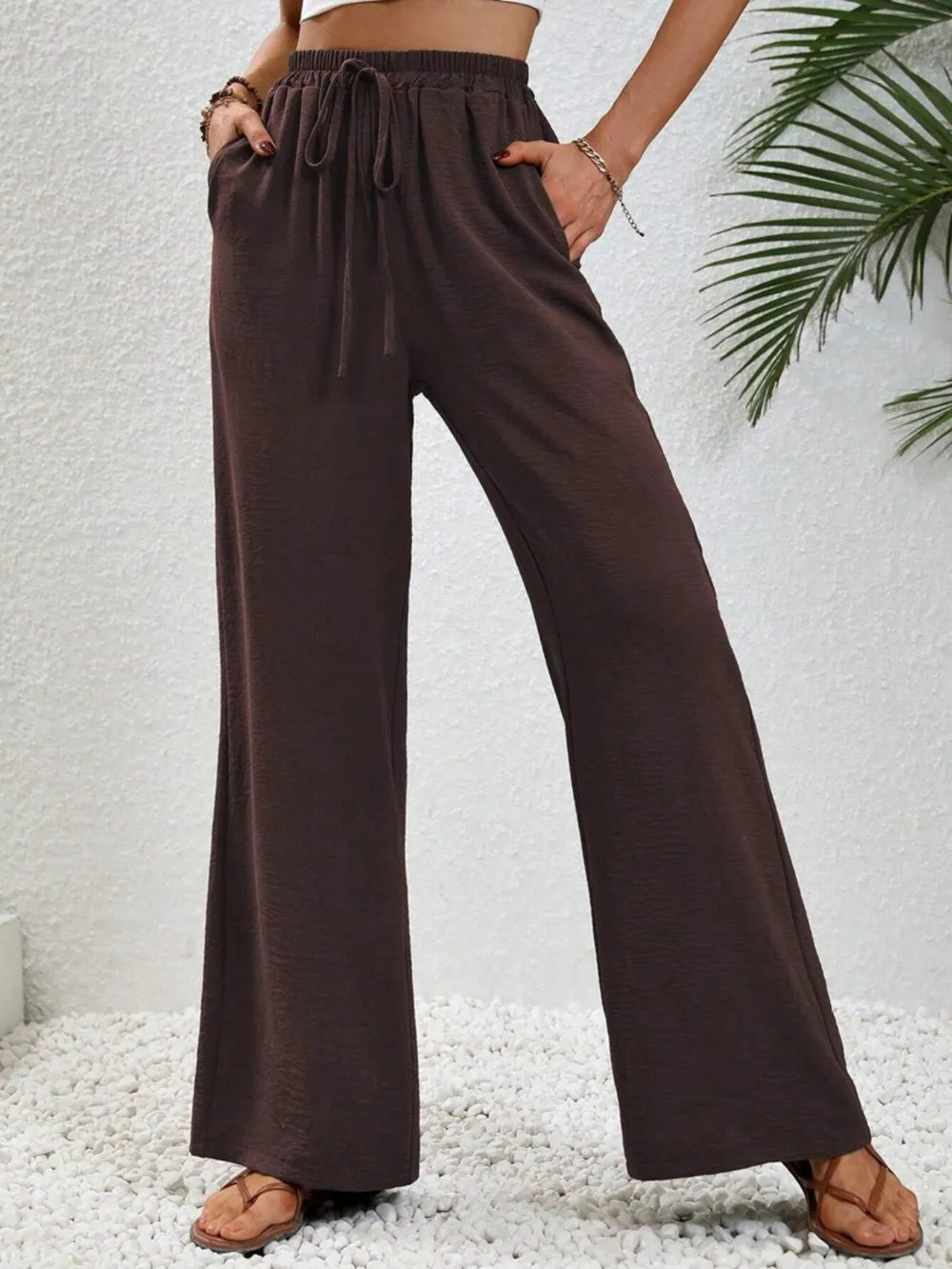 Wide Leg Drawstring Pants – Trendsi | ClozArt