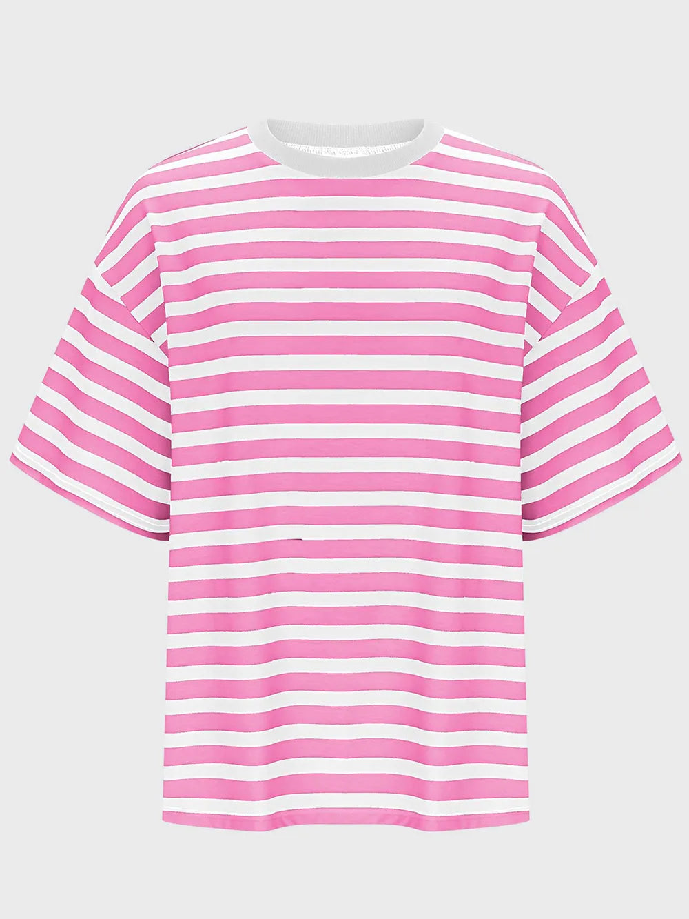 Striped Round Neck Half Sleeve T-Shirt – Trendsi | ClozArt
