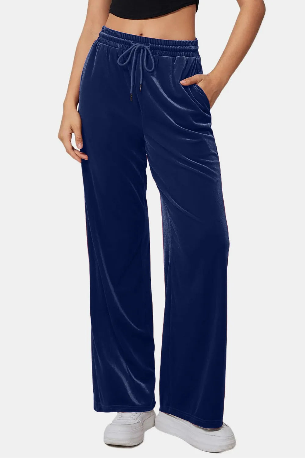 Drawstring Elastic Waist Straight Leg Pants – Trendsi | ClozArt