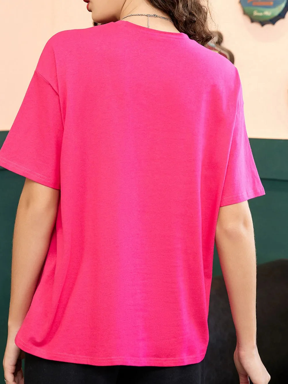 Letter Graphic Round Neck Half Sleeve T-Shirt – Trendsi | ClozArt
