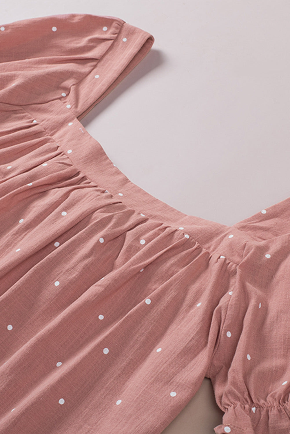 Polka Dot Square Neck Flounce Sleeve Top – Trendsi | ClozArt