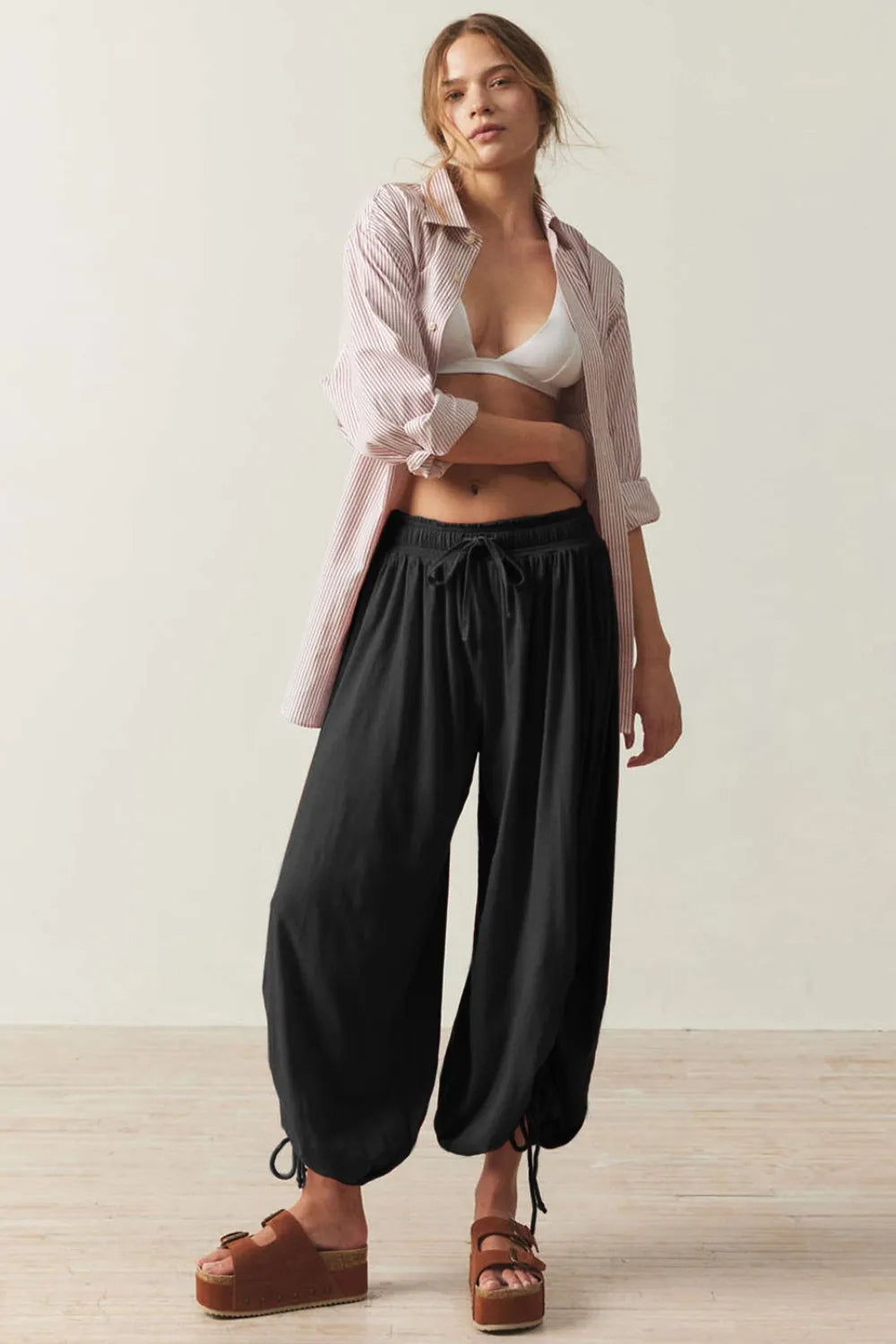 Drawstring Ruched Pants – Trendsi | ClozArt