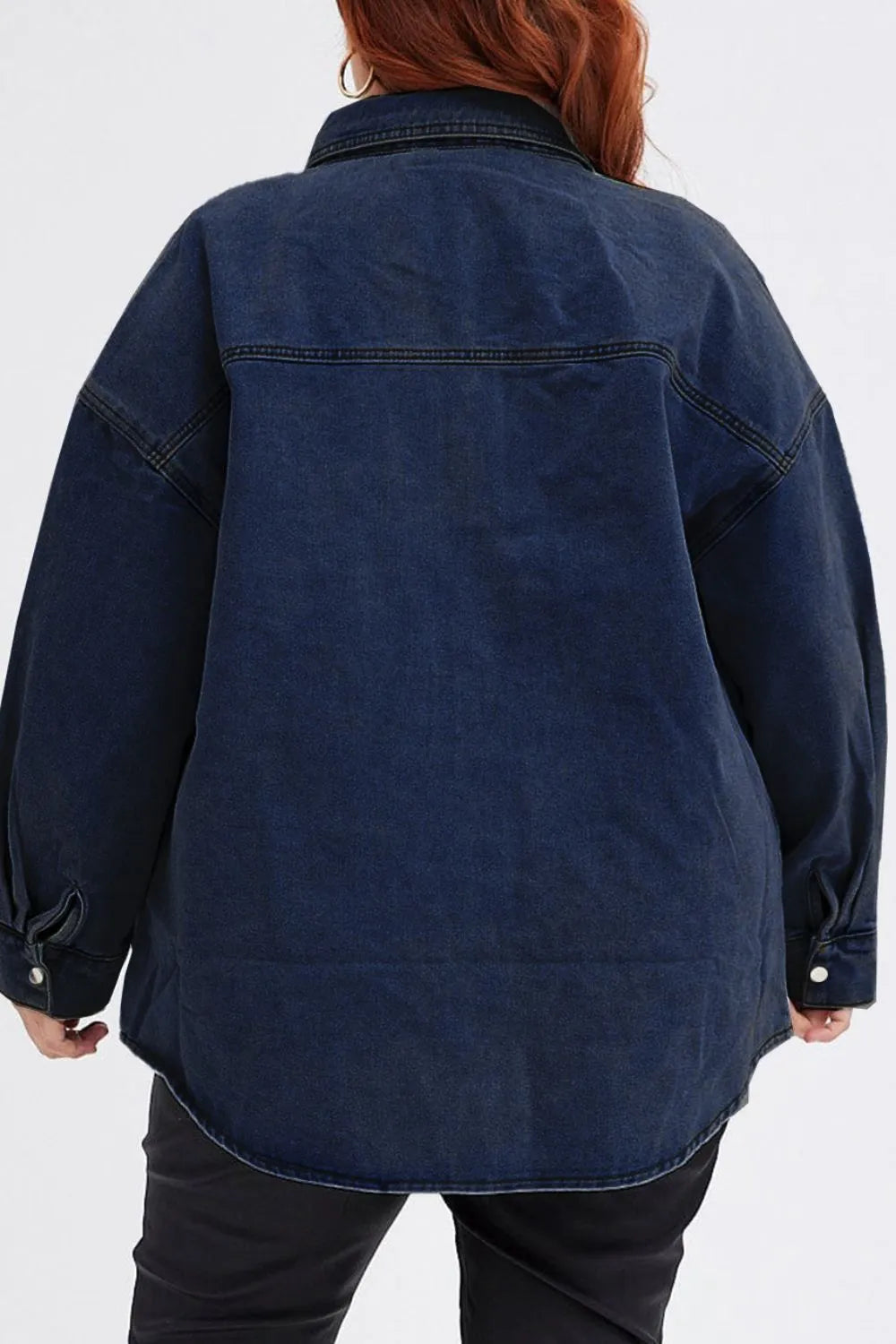 Plus Size Snap Down Pocketed Denim Jacket – Trendsi | ClozArt