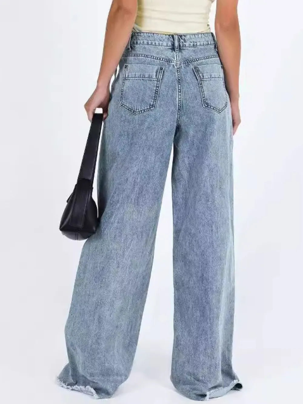 Wide Leg Jeans with Pockets – Trendsi | ClozArt