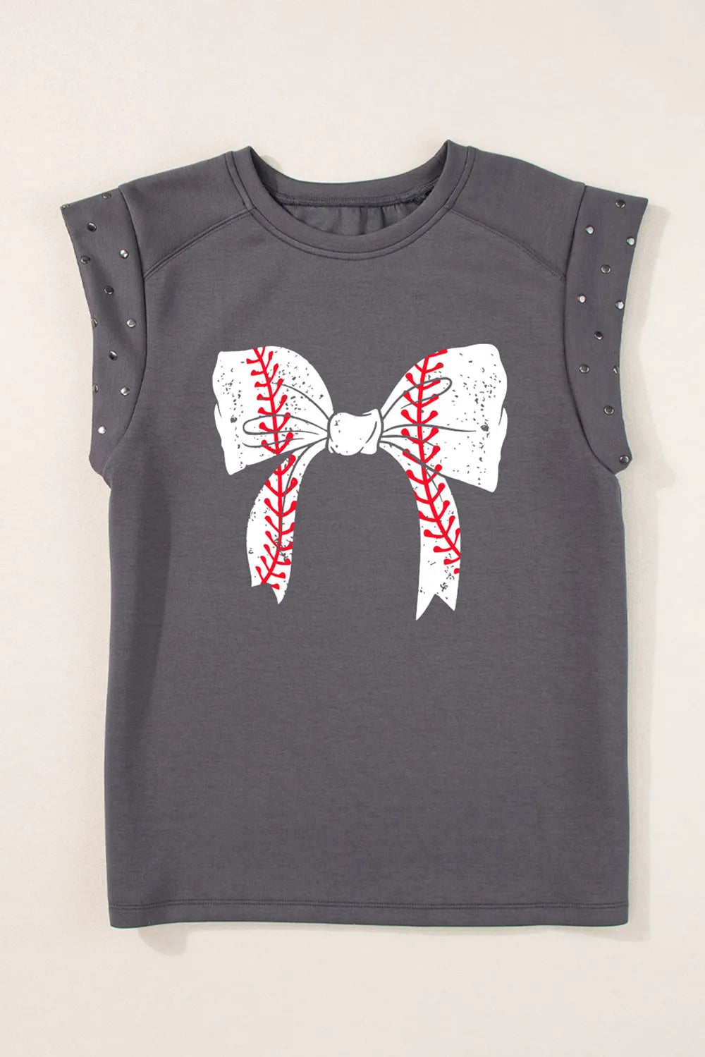 Studded Bow Graphic Round Neck Cap Sleeve T-Shirt – Trendsi | ClozArt