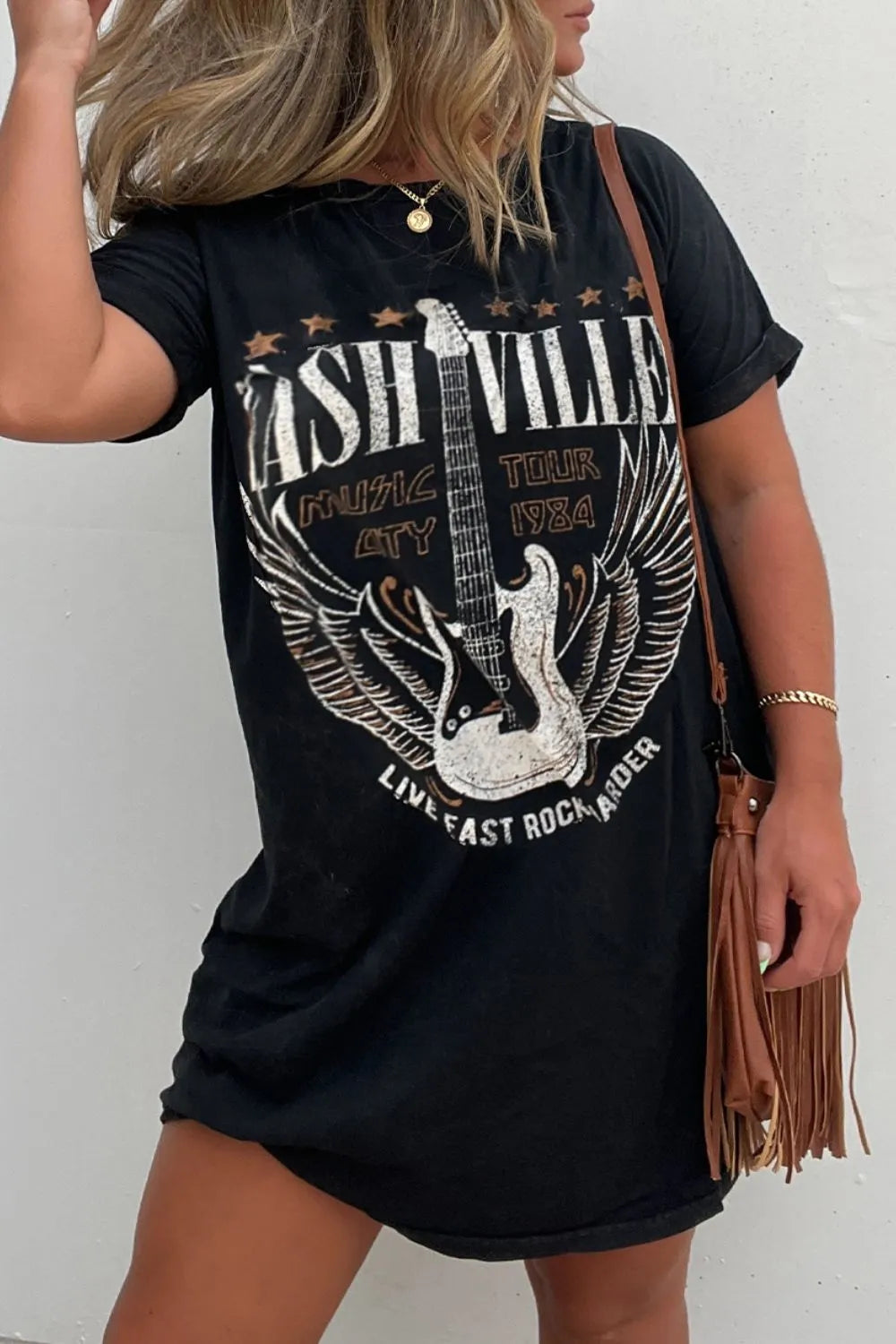 Graphic Round Neck Short Sleeve Tee Dress – Trendsi | ClozArt