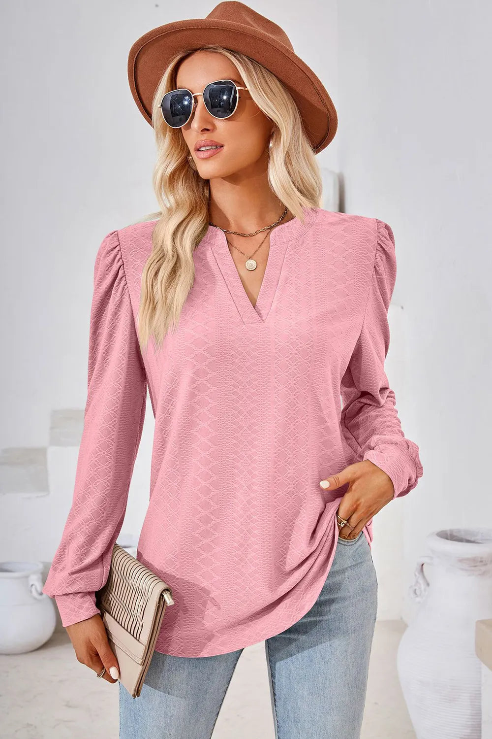 Notched Long Sleeve T-Shirt – Trendsi | ClozArt