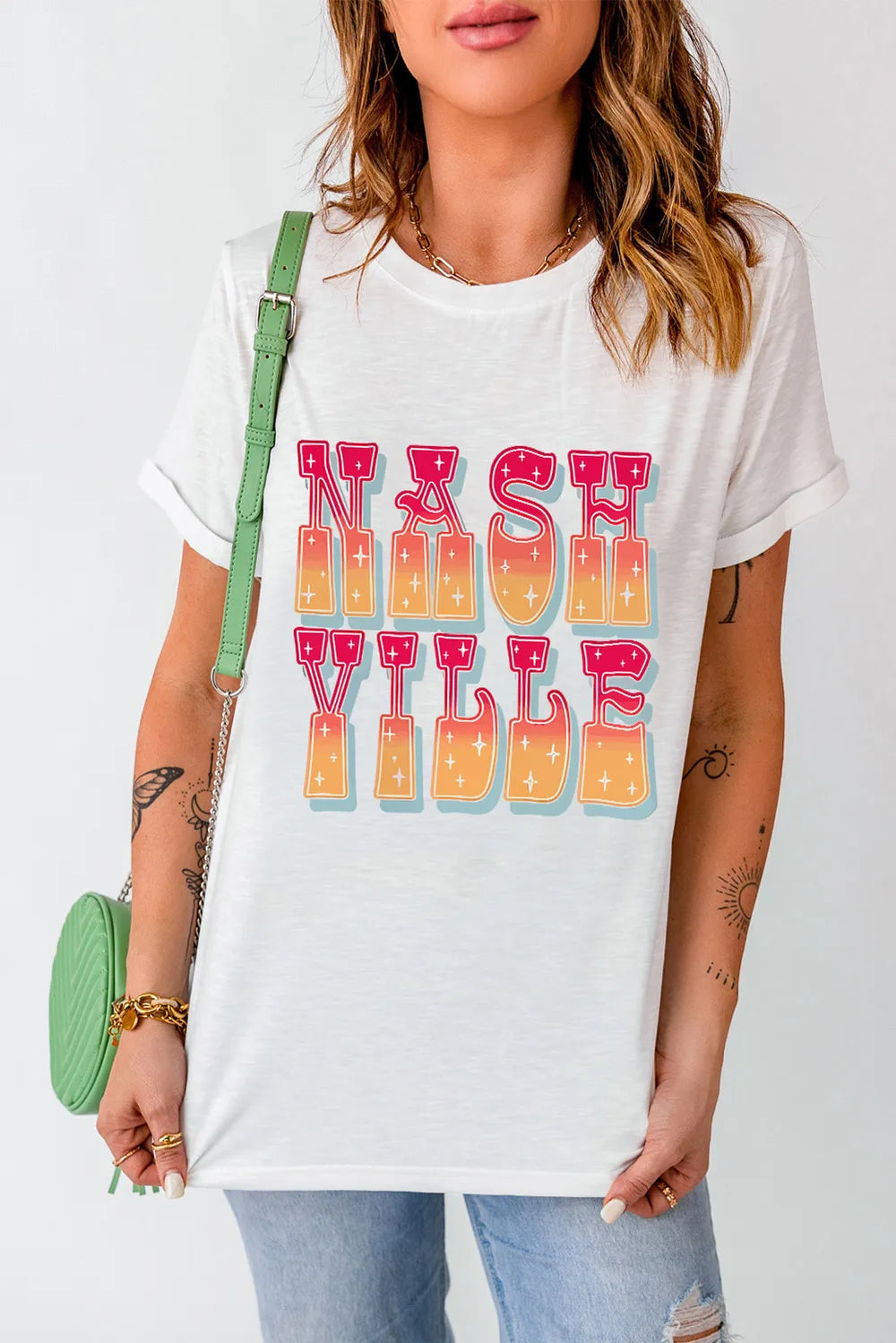 Letter Graphic Round Neck Short Sleeve T-Shirt – Trendsi | ClozArt