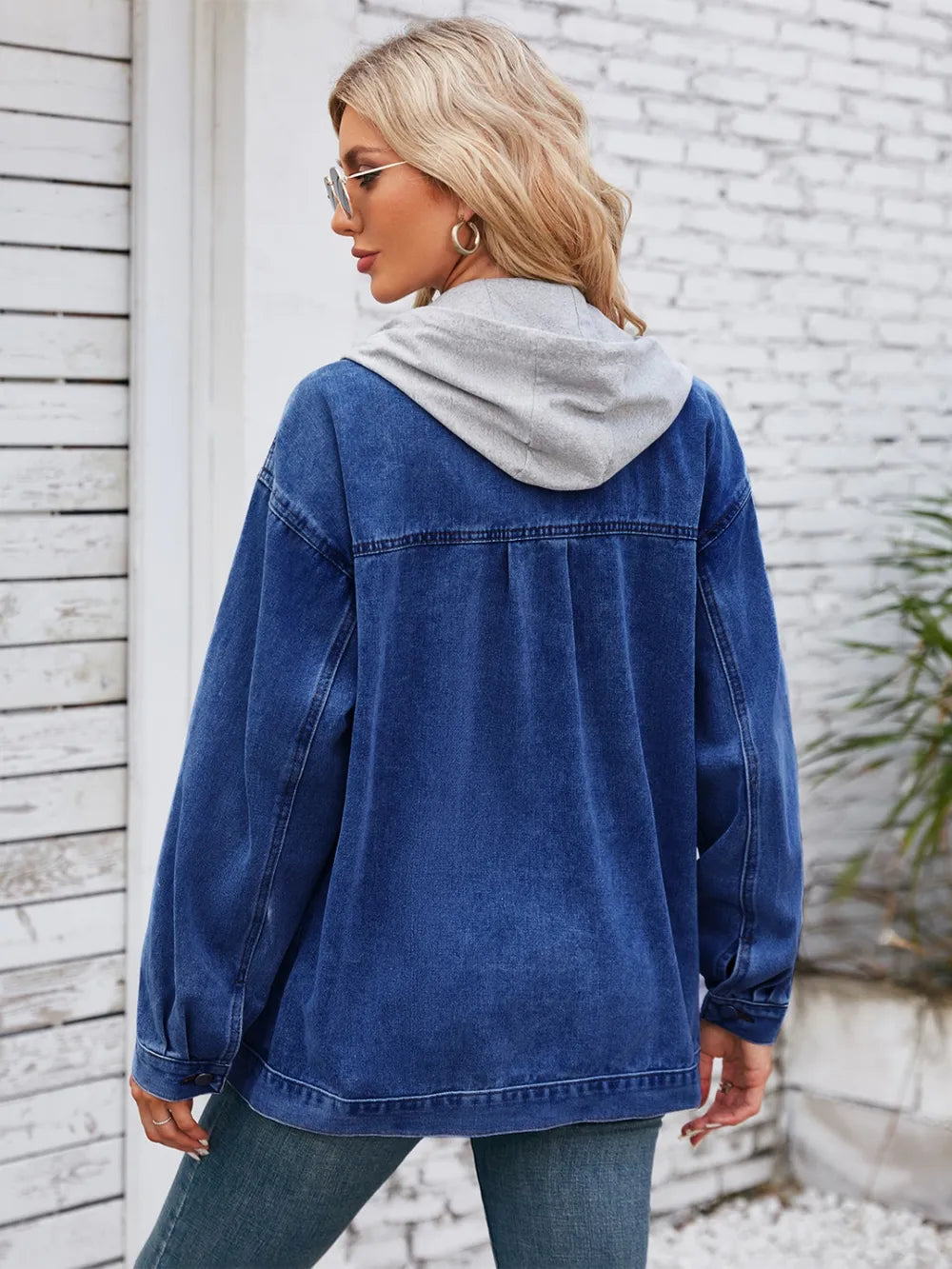 Pocketd Button Up Detachable Hooded Denim Jacket – Trendsi | ClozArt