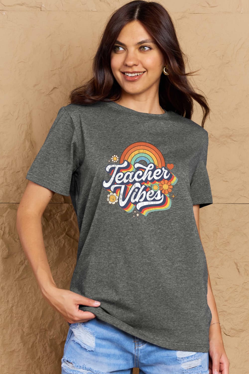 Simply Love Full Size TEACHER VIBES Graphic Cotton T-Shirt – Trendsi | ClozArt