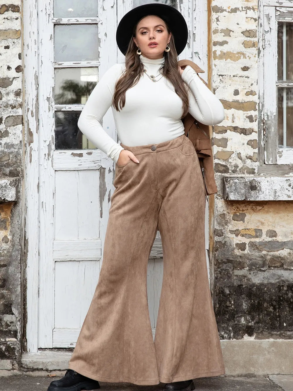 Plus Size Pocketed Flare Pants – Trendsi | ClozArt