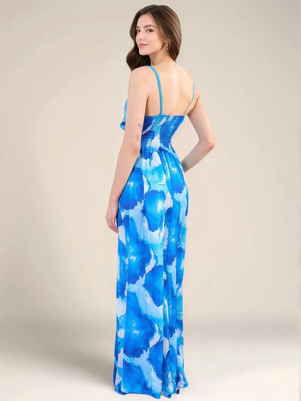 Smocked Back Tie-Dye Maxi Cami Dress – Trendsi | ClozArt
