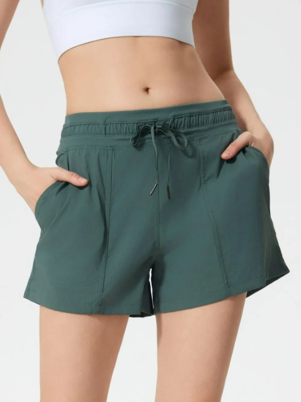 Millennia Drawstring Active Shorts with Pockets – Trendsi | ClozArt