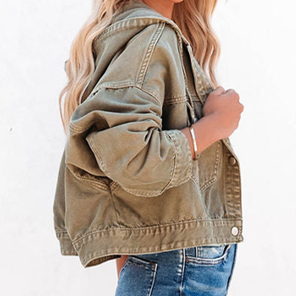 Hooded Dropped Shoulder Denim Jacket – Trendsi | ClozArt