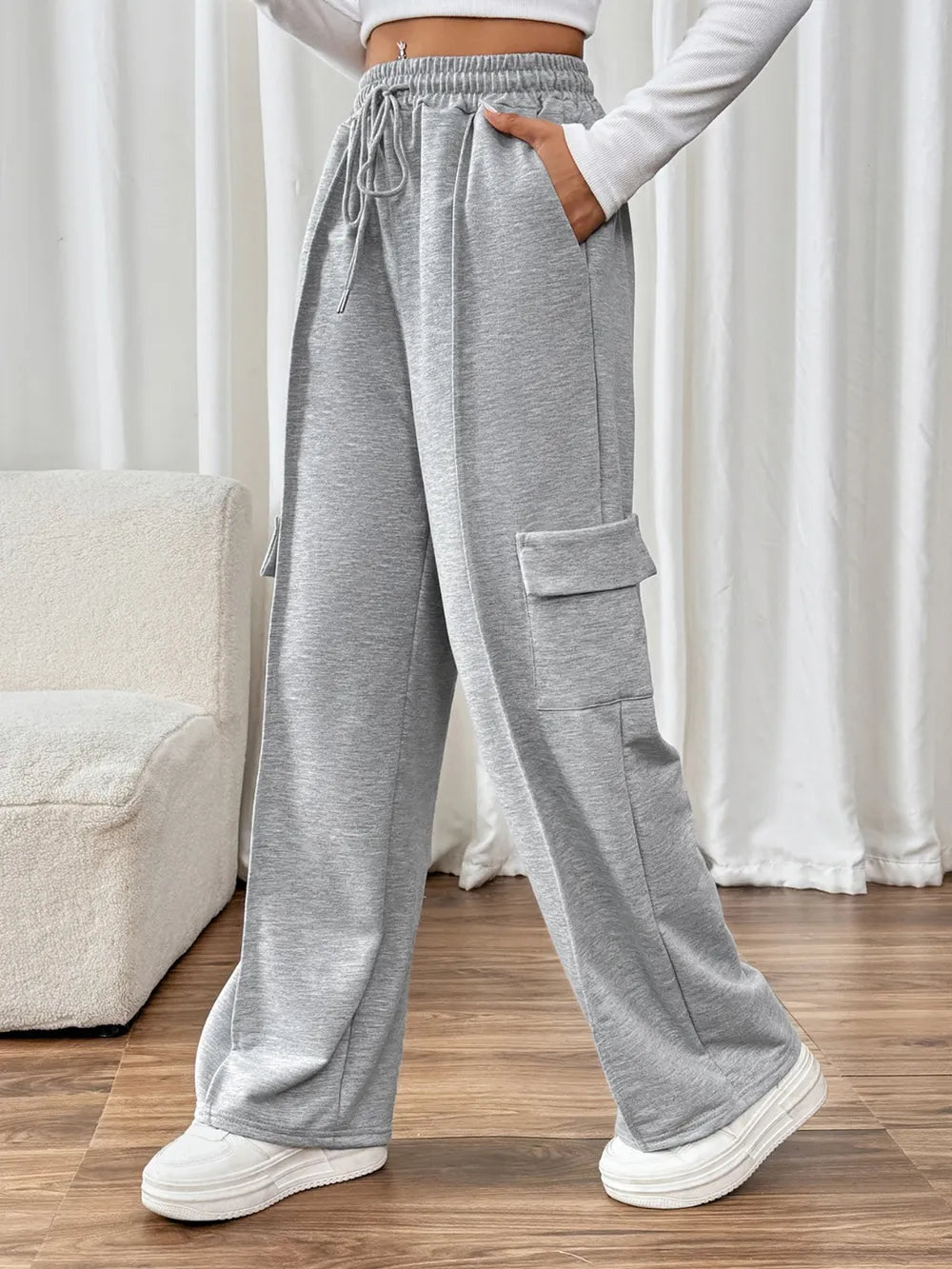 Perfee Drawstring Wide Leg Pants with Pockets – Trendsi | ClozArt