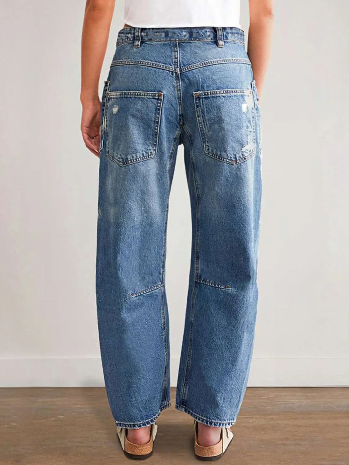 Distressed Jeans with Pockets – Trendsi | ClozArt