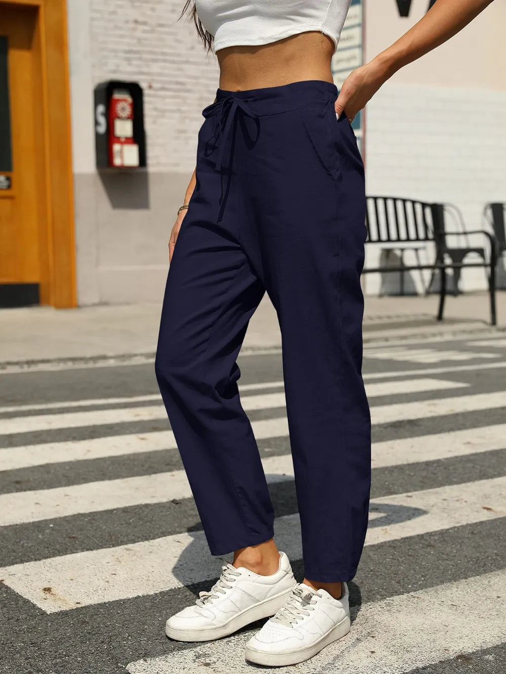 Elastic Waist Tapered Pants – Trendsi | ClozArt