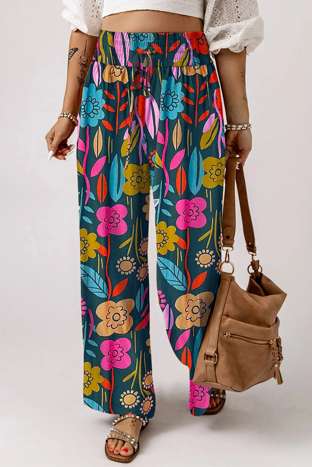 Printed High Waist Wide Leg Pants – Trendsi | ClozArt