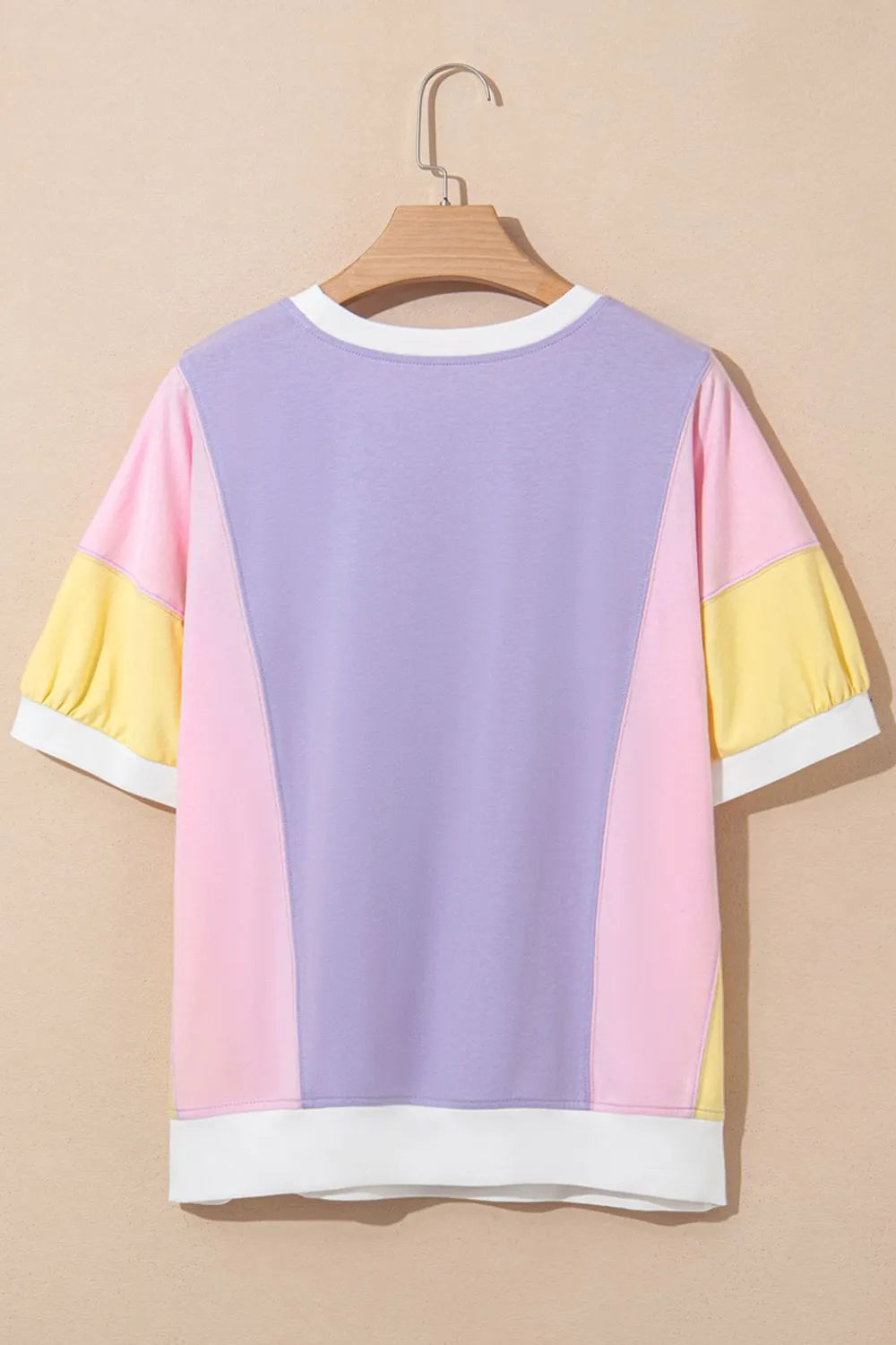 Color Block Patchwork Half Sleeve Oversized T Shirt – Trendsi | ClozArt