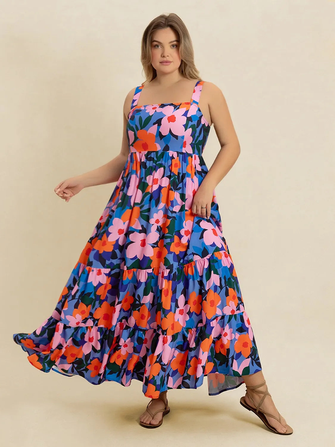 Plus Size Printed Square Neck Cami Dress – Trendsi | ClozArt