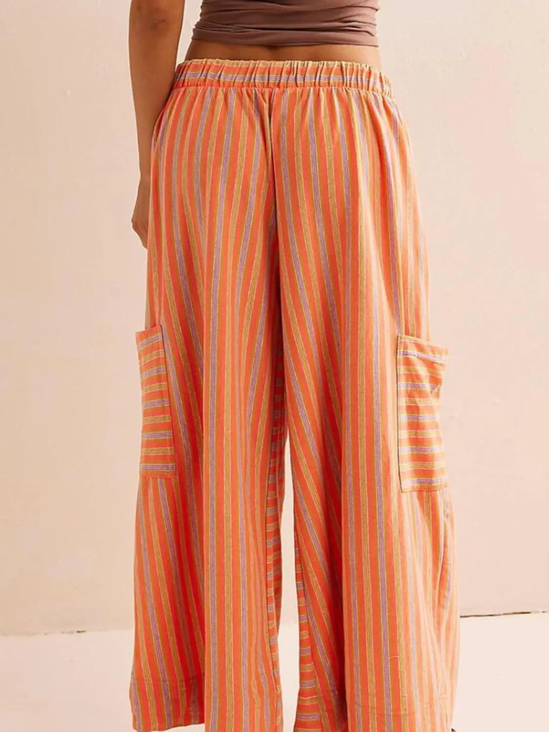 Contrast Striped Wide leg Pants – Trendsi | ClozArt