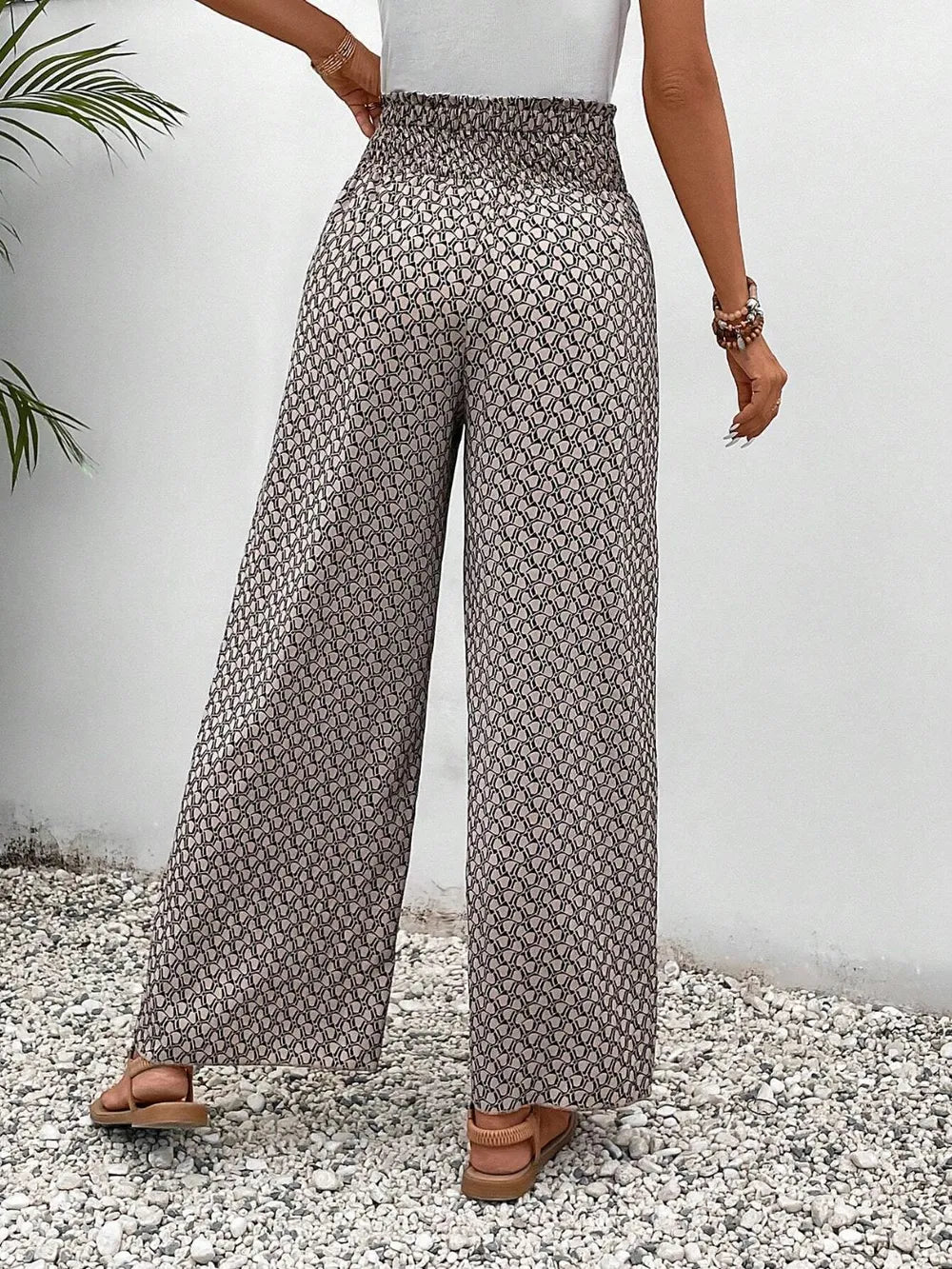 Tied Printed Wide Leg Pants – Trendsi | ClozArt