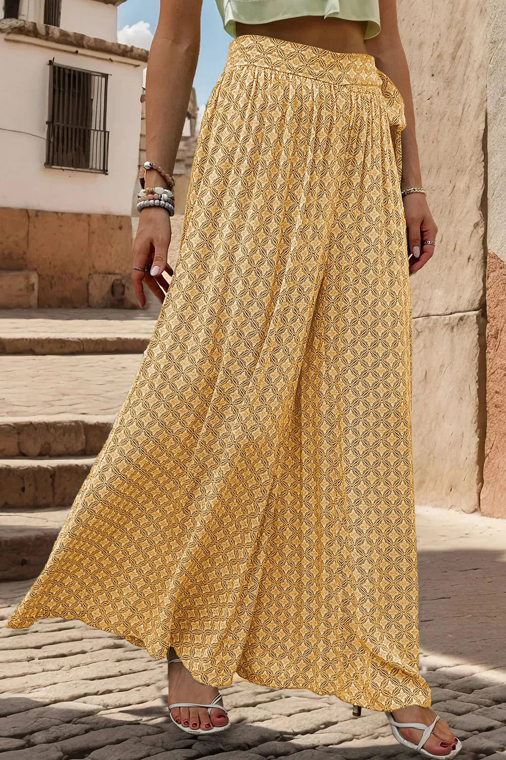 Perfee Printed Tied Wide Leg Pants – Trendsi | ClozArt
