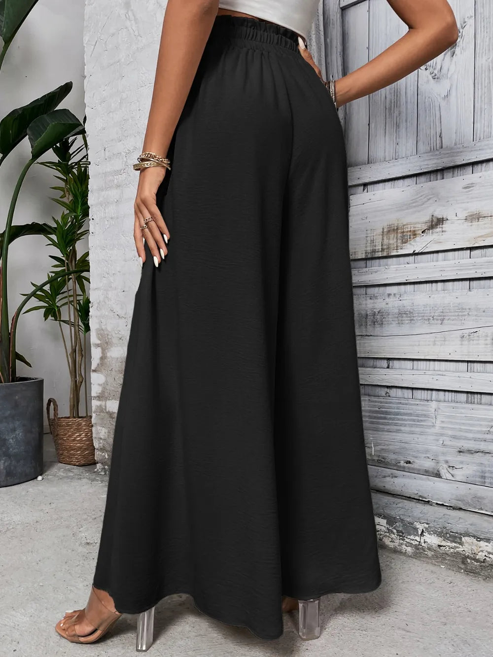 Honey Tied High Waist Wide Leg Pants – Trendsi | ClozArt