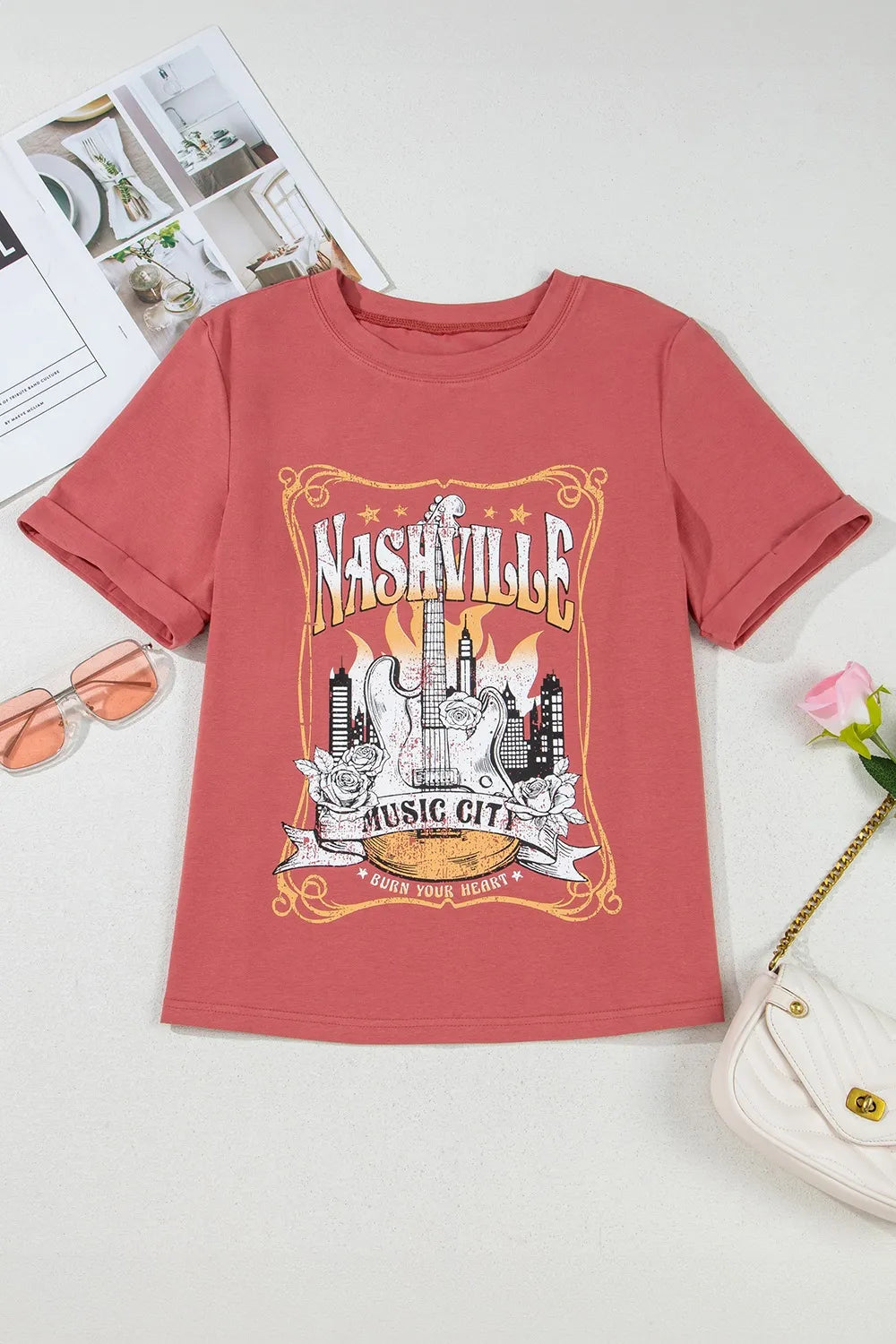 Mineral Nashville Music City Graphic Retro T-Shirt – Trendsi | ClozArt