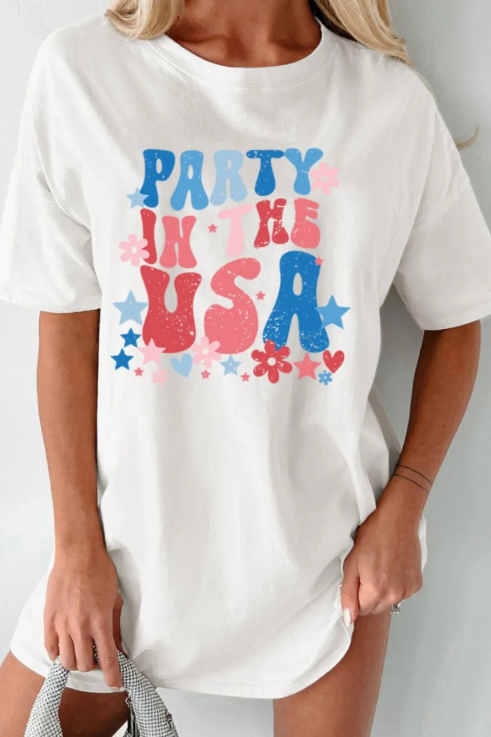 PARTY IN THE USA Graphic Oversized Tee – Trendsi | ClozArt