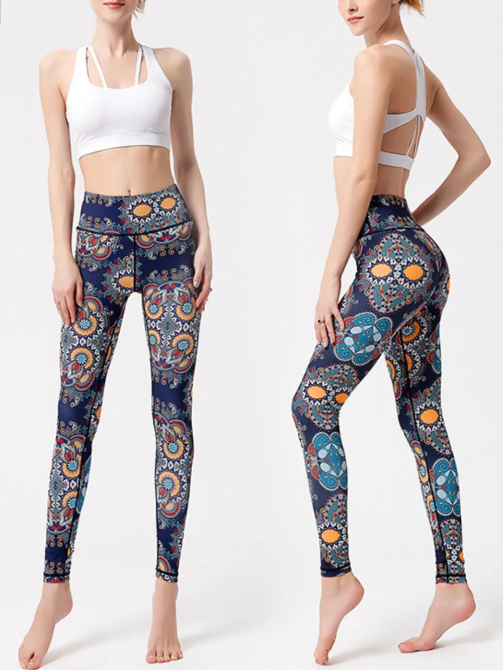 Printed High Waist Active Leggings – Trendsi | ClozArt