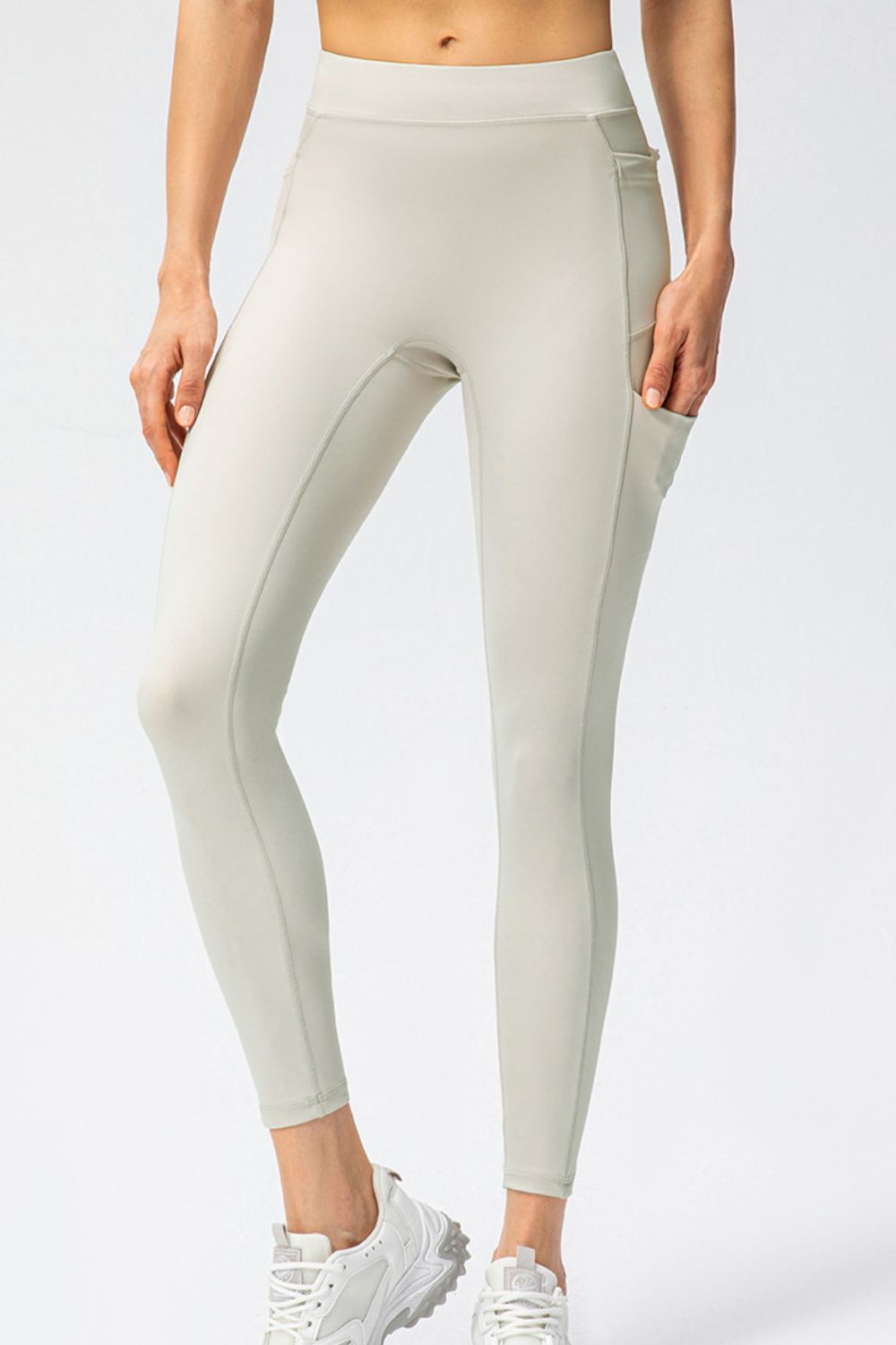 Full Size Slim Fit High Waist Long Sports Pants with Pockets – Trendsi | ClozArt
