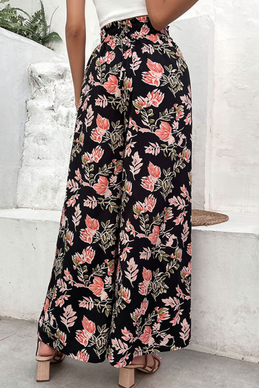 Perfee Floral Pull-On Wide Leg Pants – Trendsi | ClozArt