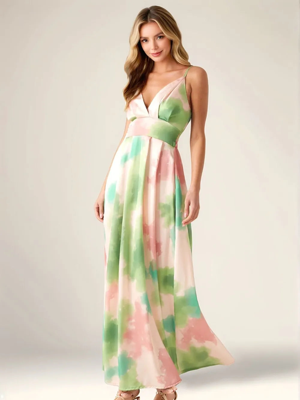 Smocked Back Tie-Dye Maxi Cami Dress – Trendsi | ClozArt