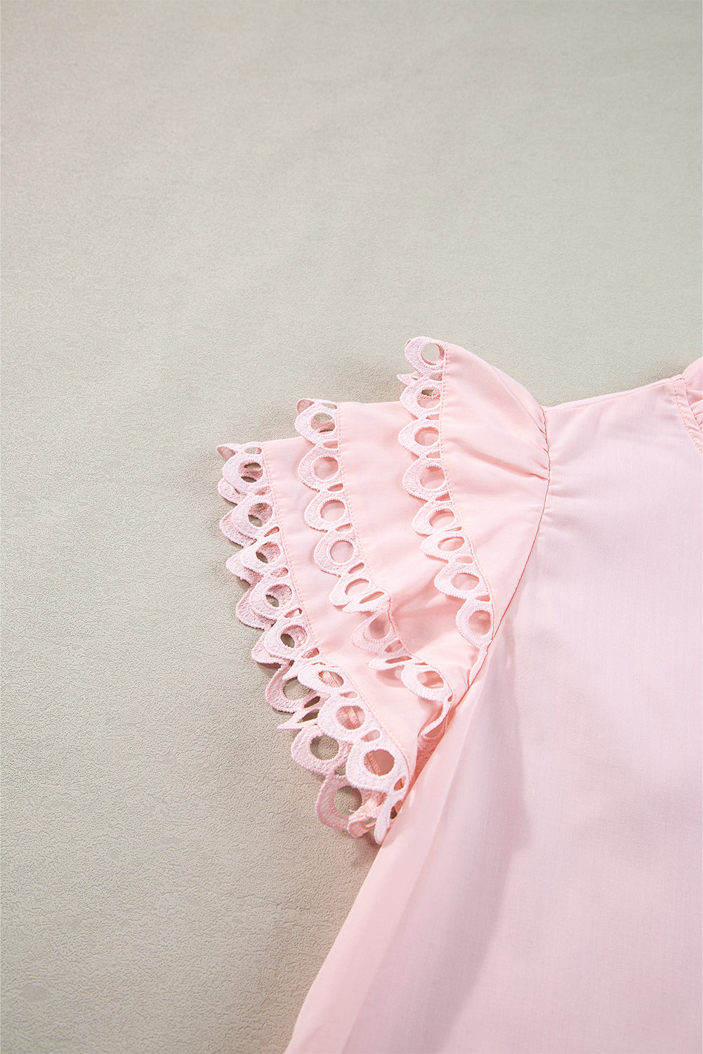 Beau Blue Layered Cap Sleeve Frill Neck Blouse – Shewin | ClozArt