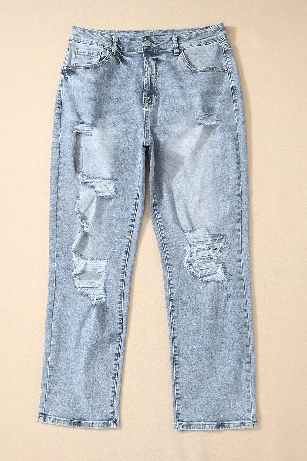 Distressed High Waist Jeans – Trendsi | ClozArt
