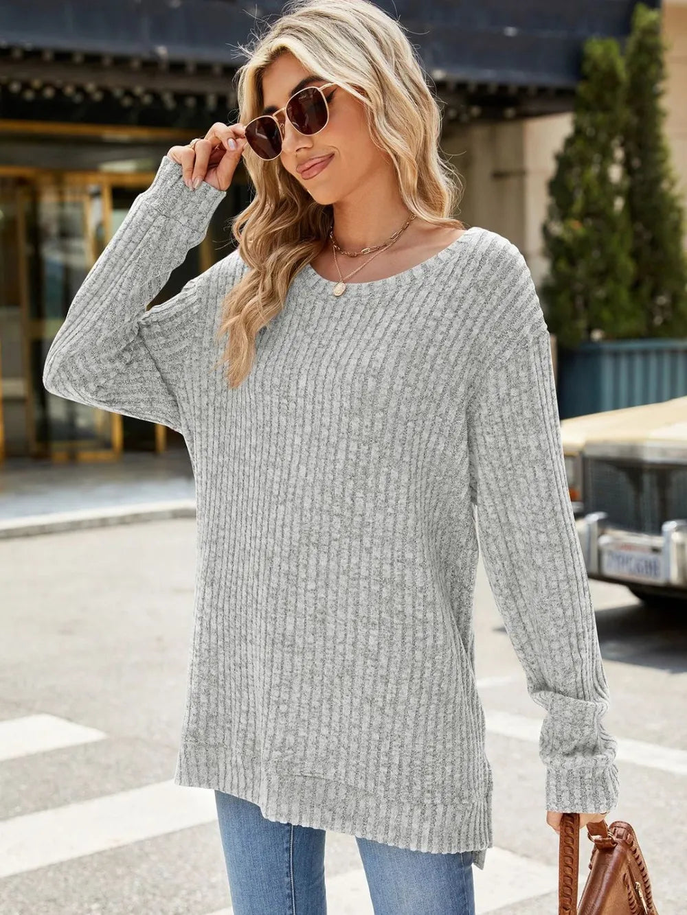 Round Neck Long Sleeve T-Shirt – Trendsi | ClozArt