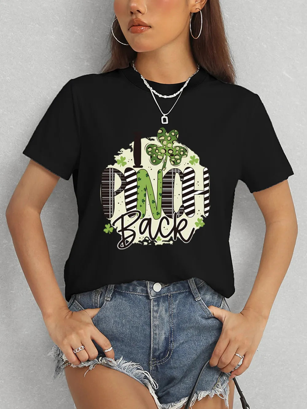 I PINCH BACK Round Neck Short Sleeve T-Shirt – Trendsi | ClozArt
