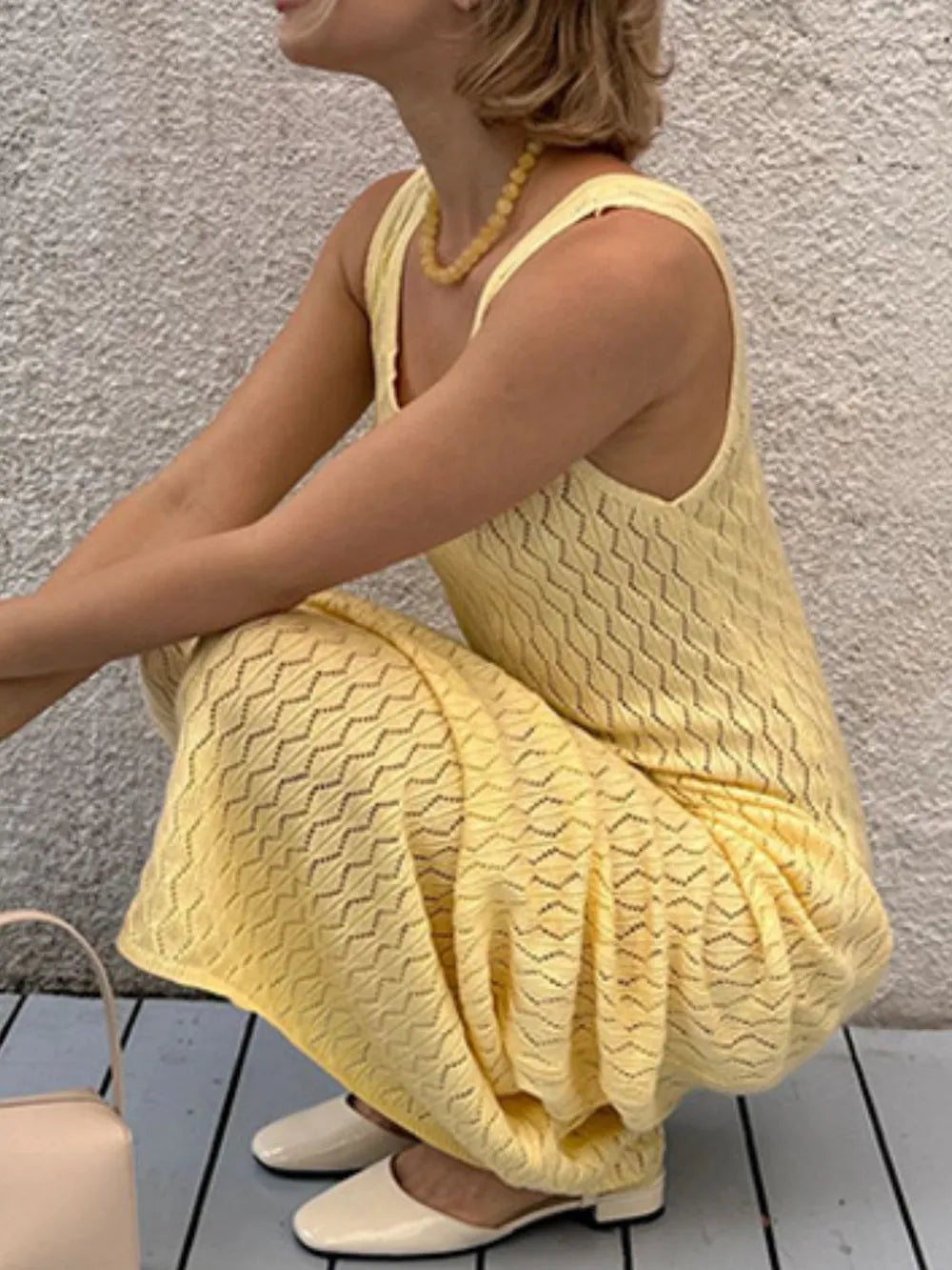 Openwork Sleeveless Maxi Dress – Trendsi | ClozArt