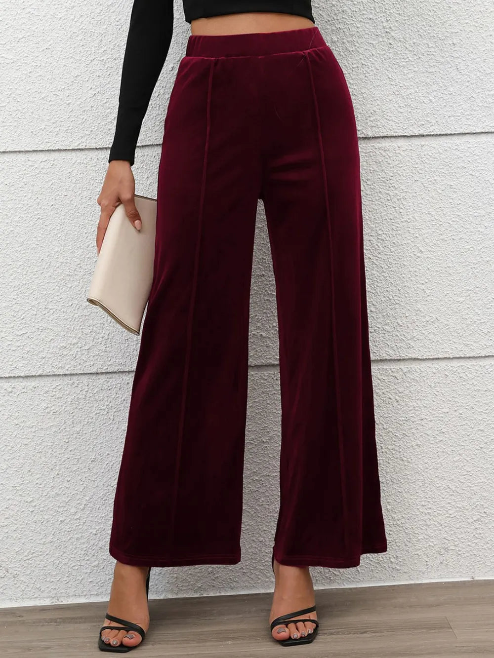 Elastic Waist Wide Leg Pants – Trendsi | ClozArt