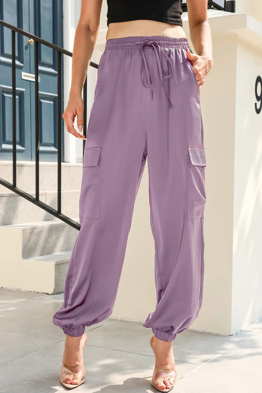 Long Tie Waist Pocketed Pants – Trendsi | ClozArt
