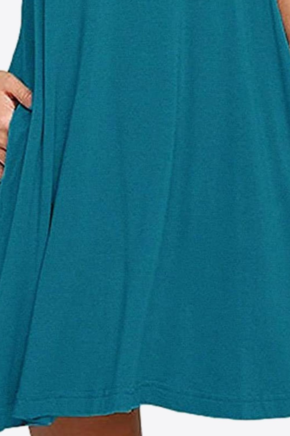 Full Size Round Neck Sleeveless Dress with Pockets – Trendsi | ClozArt