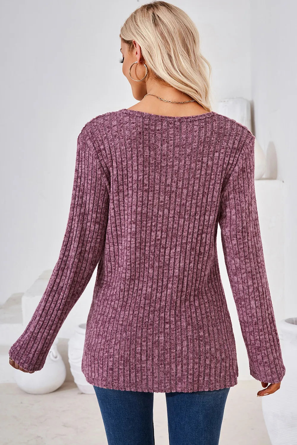 Round Neck Long Sleeve T-Shirt – Trendsi | ClozArt