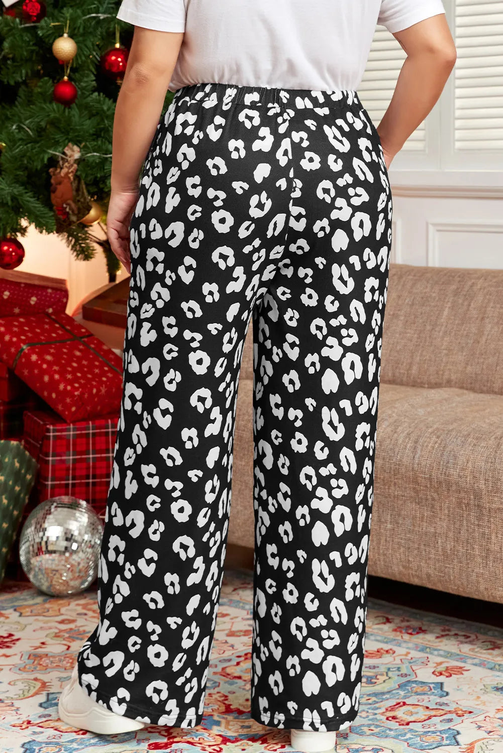 Plus Size Leopard Elastic Waist Pants – Trendsi | ClozArt